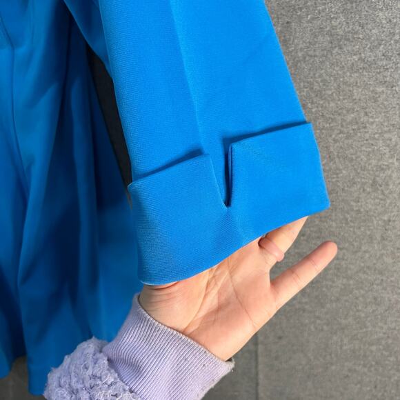 GRAVER Susan Graver LK Fusion 3/4 S1v Cutaway Hem Blazer Cabana Blue X-Large - Picture 11 of 11